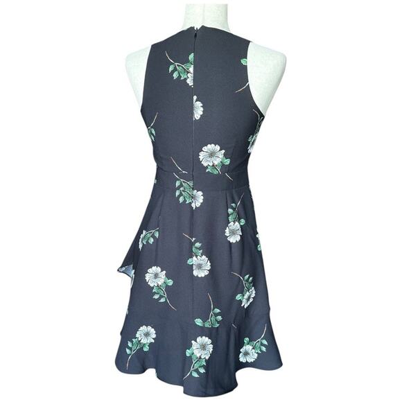 Banana Republic Floral Fit & Flare Sleeveless Ruffle Hem Dress 00 Petite - Picture 4 of 9